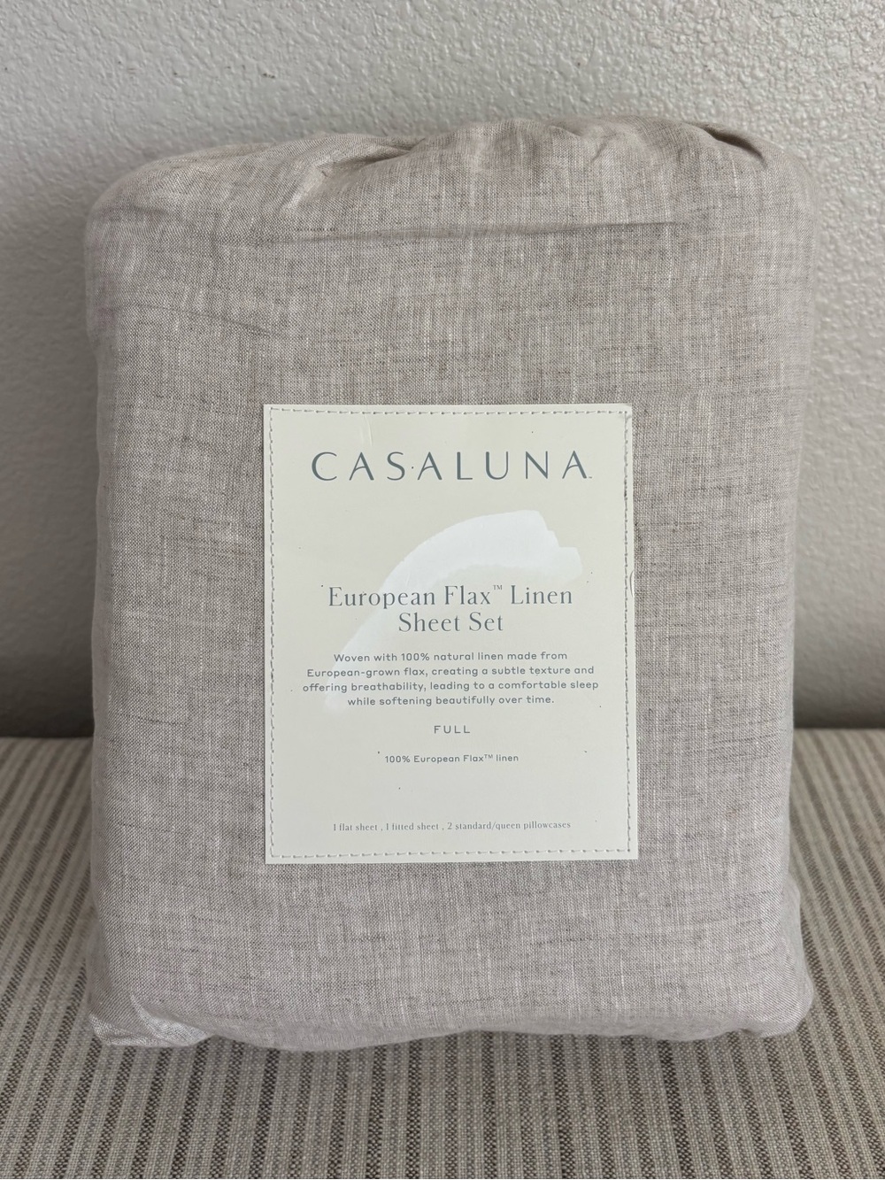 NWT Full 100% Linen Sheet Set Natural - Casaluna